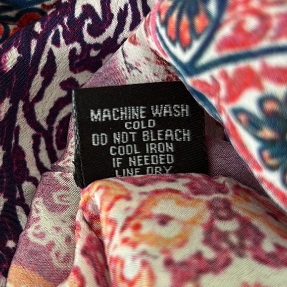 Tolani Anthropologie Paisley Handkerchief Hem Asymmetrical Midi Slip Dress - M - Picture 12 of 13